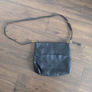 Fossil Black Leather Purse Crossbody Bag